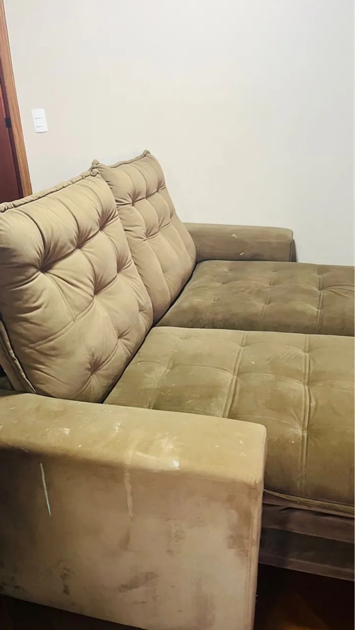 Sofá retrátil 2 lugares marrom reclinável  - Foto 3