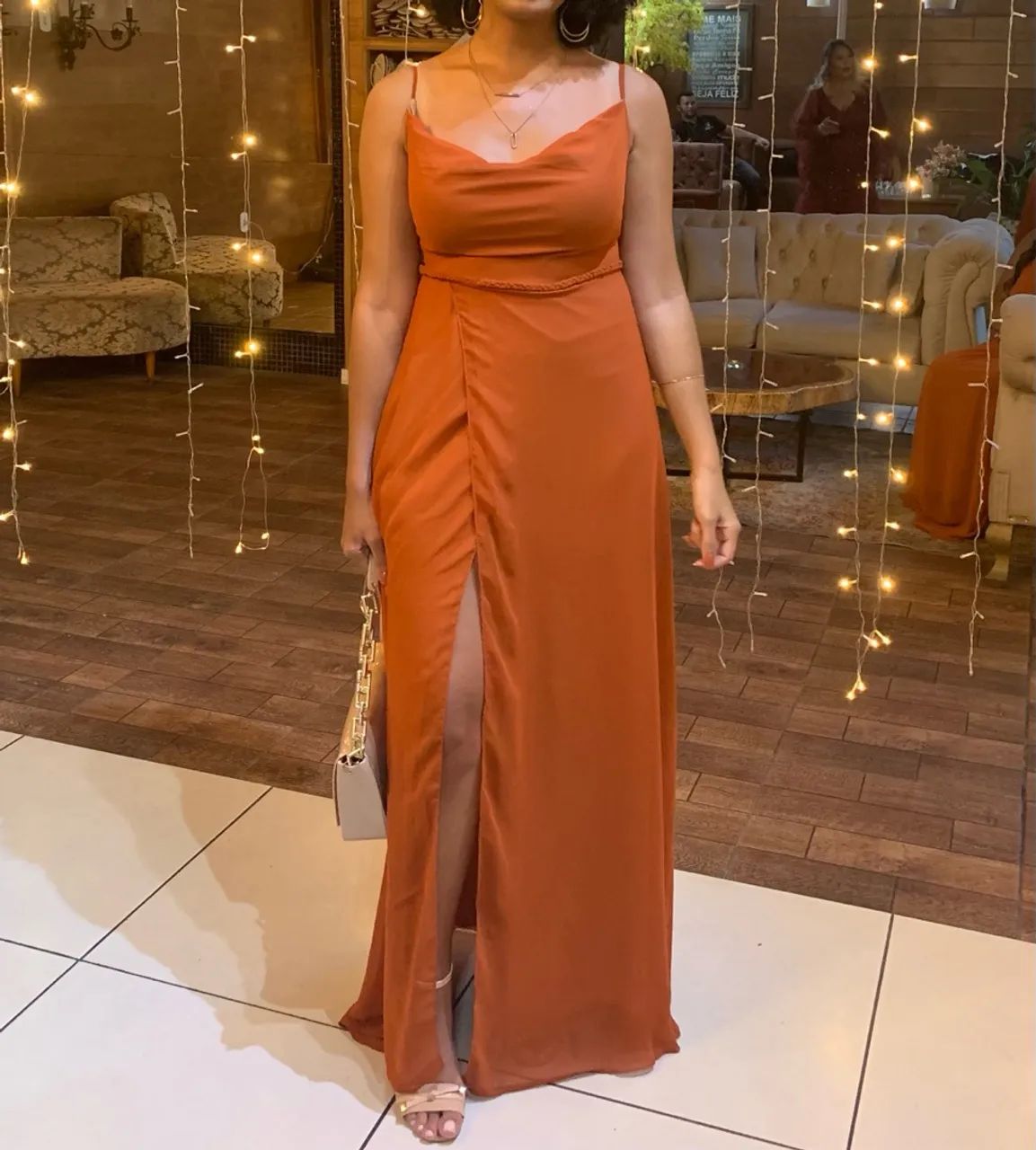 Vestido de madrinha terracota 