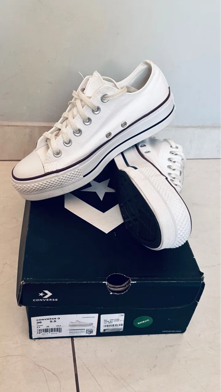 Tênis Converse All Star Branco Plataforma