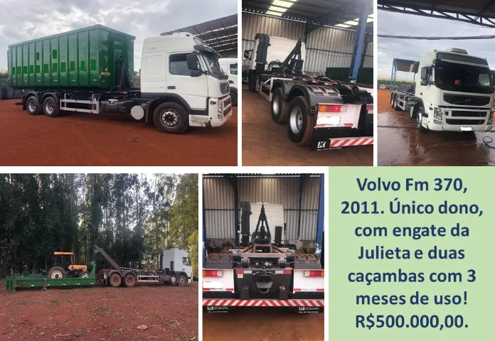 Volvo Fm 370 2011, com duas caçambas