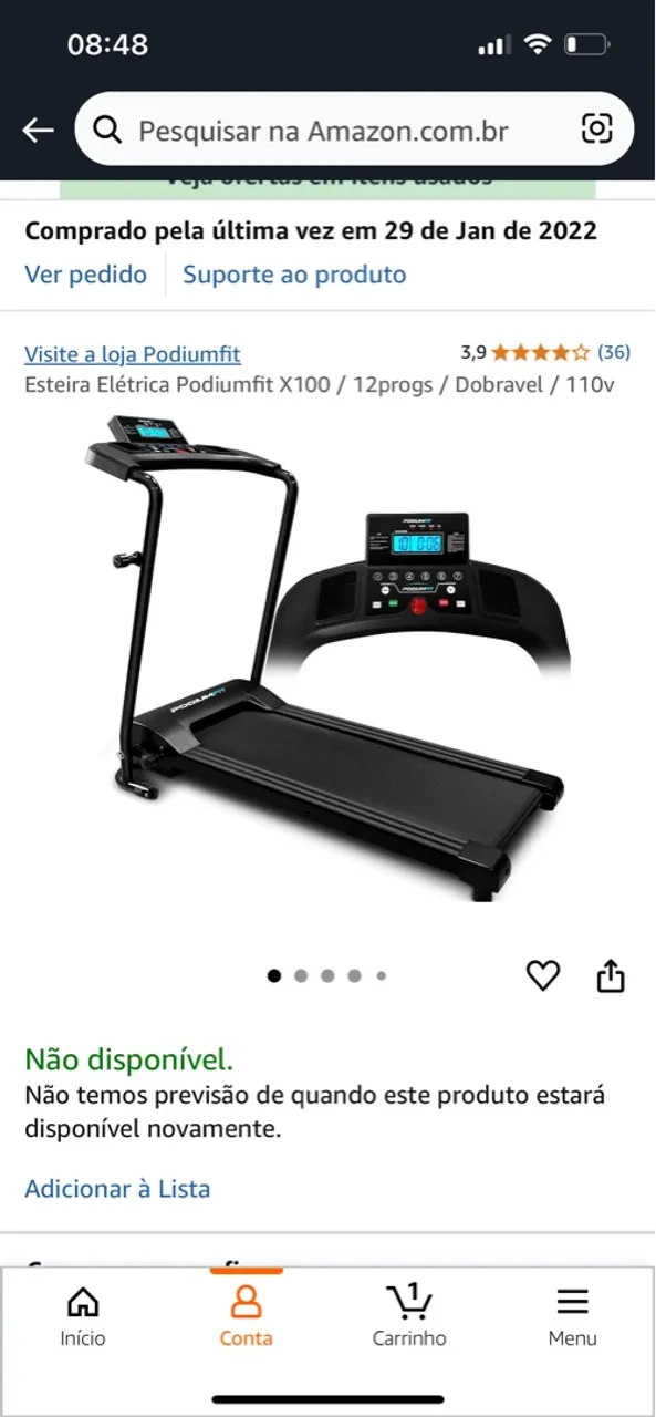 Esteira Elétrica Podiumfit - Dobrável