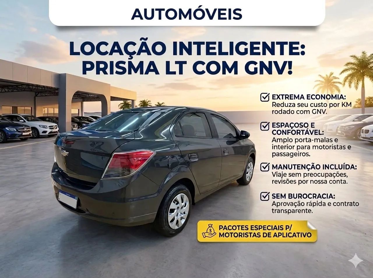 Locação carro Prisma app