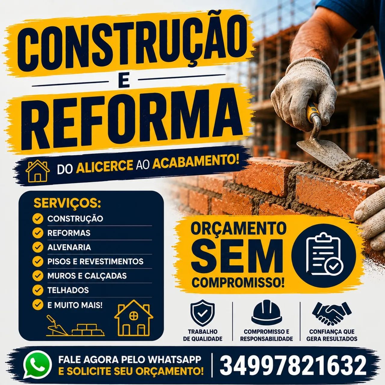 Pedreiro Construção e Reforma da Base ao Acabamento