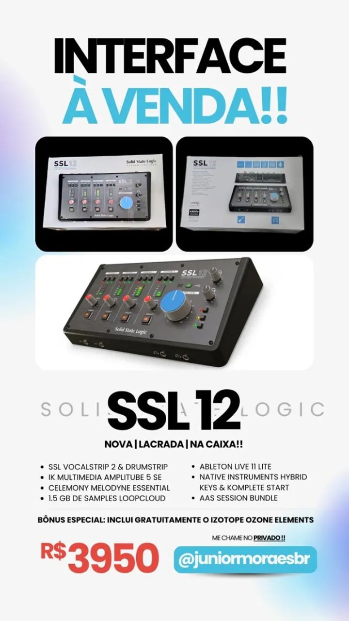 SSL 12 - Interface de Áudio - Lacrada!