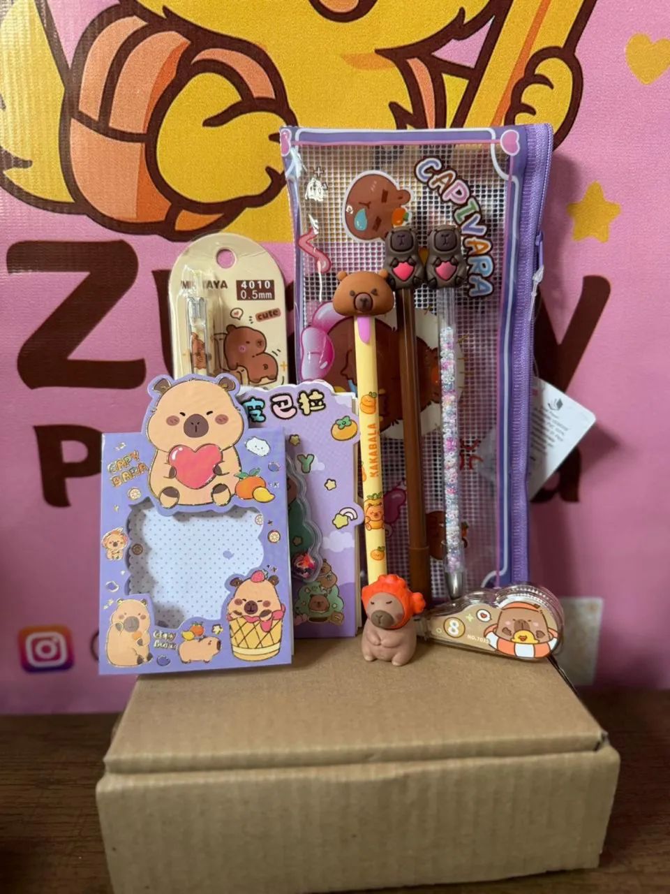 Kit escolar 2026-  fofo Capivara- PaperBag Capivara - 9 itens - Zuary Papelaria - Foto 6
