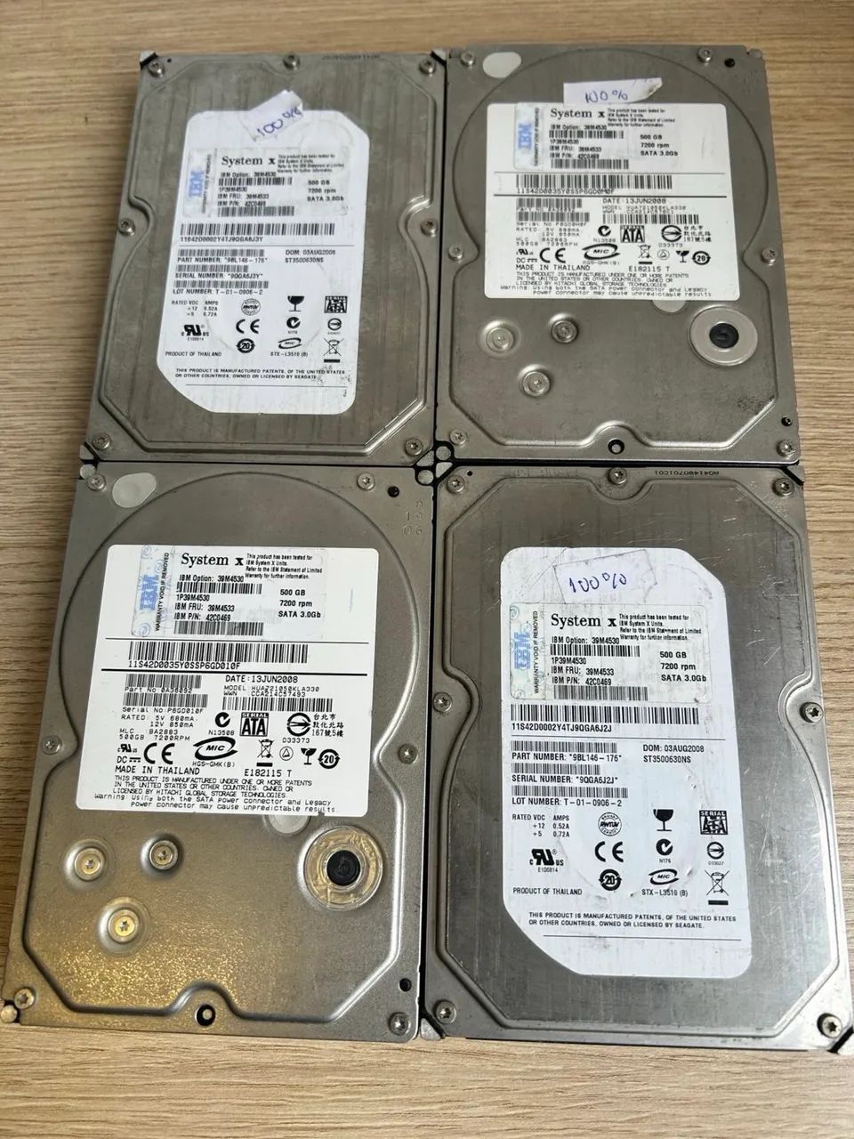 4 HDs IBM System X - Sata 500gb cada