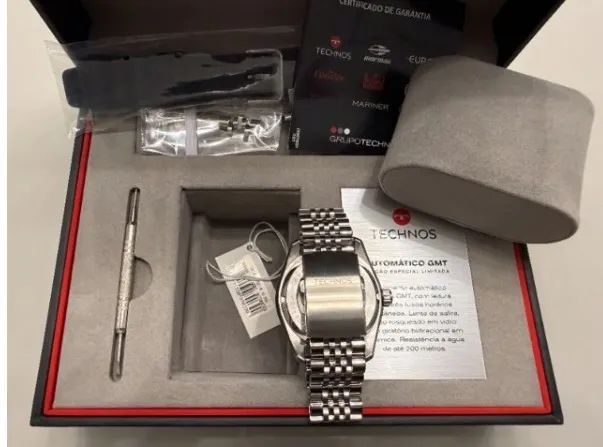 Technos GMT Automático 43mm Prata  zerado - Foto 5