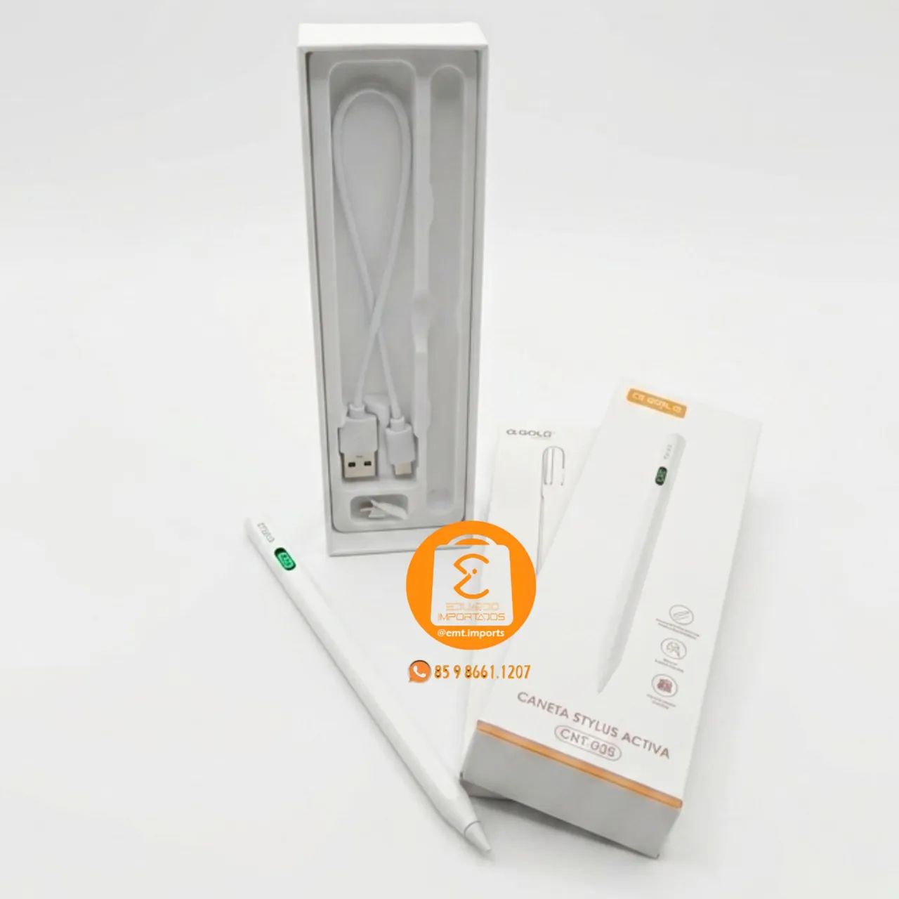 Caneta Stylus Touch-screen Activa p/ Celular, Tablet, iPad, Android, Windows, iPhone