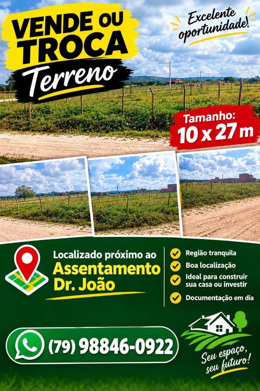 Vendo ou Troco Terreno 10x27