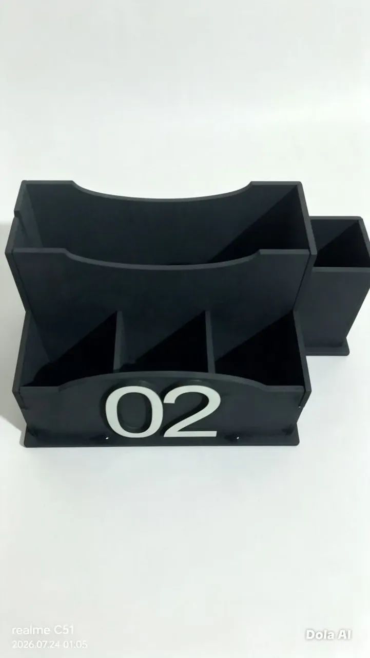 1. Porta Guardanapos Organizador Numerado 1 a 10 - MDF Preto - Foto 4