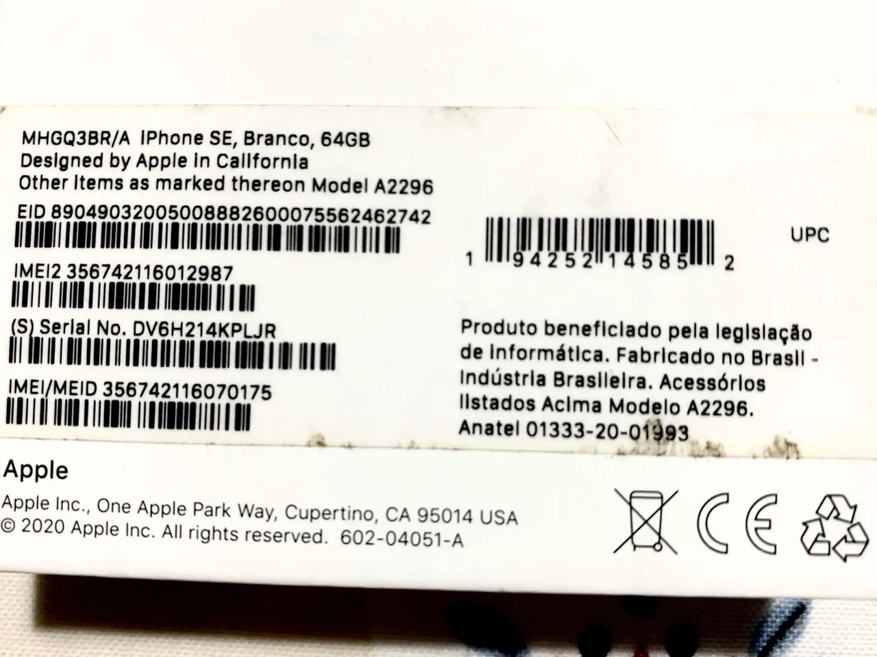 Vendo iPhone SE 2ª Geração - Branco 64G - Foto 3