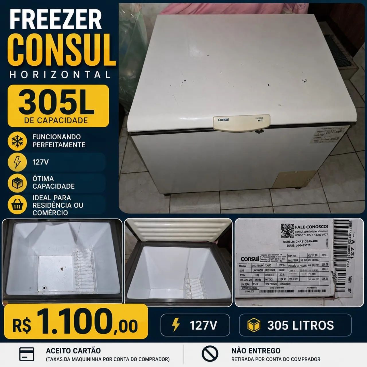 FREEZER CONSUL 305L