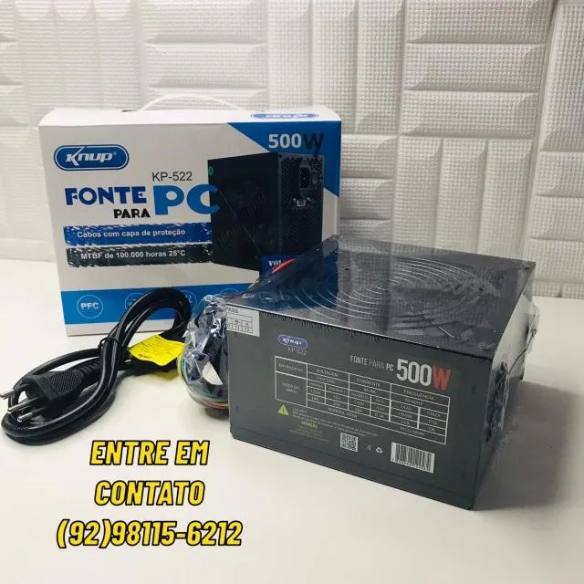 Fonte para PC 500W KNUP - KP-522