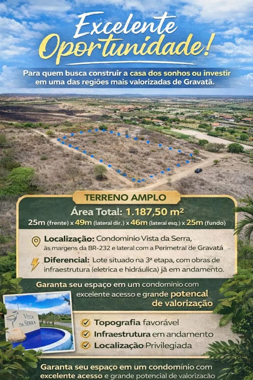 Terreno condomínio Vista da serra Gravatá 