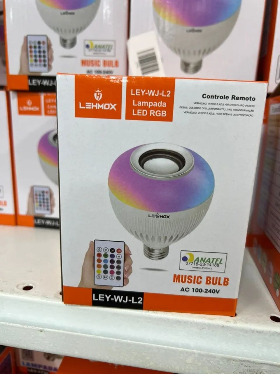 Lâmpada LED RGB Music Bulb Lehmox com Coluna Bluetooth e Comando - Foto 2