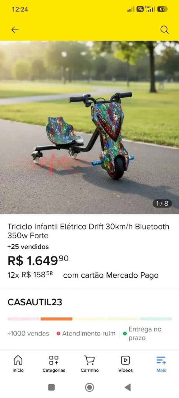Triciclo drift elétrico 