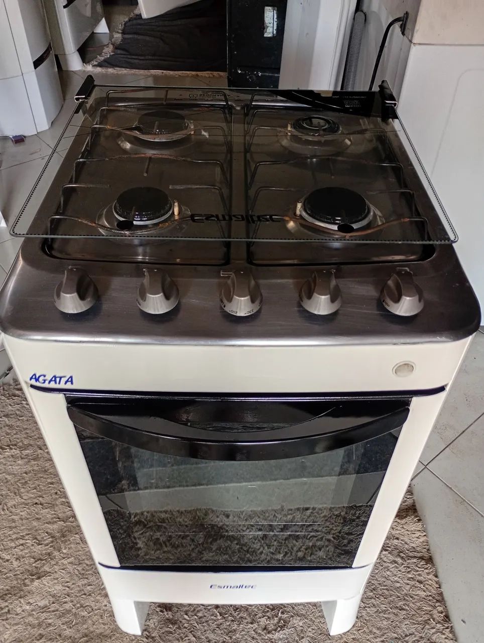 Fogão Esmaltec Ágata 4 bocas funcionando perfeitamente automático
