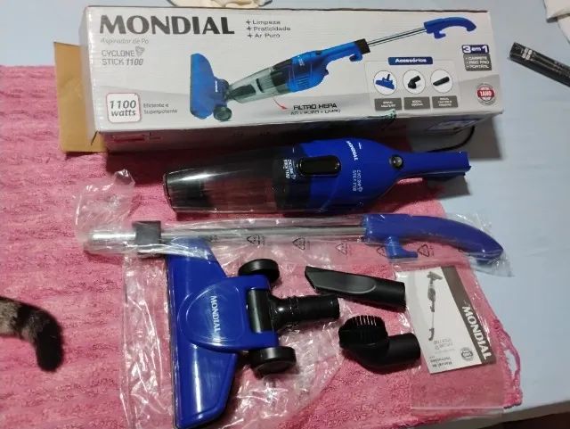 Aspirador de pó mondial azul 1100W na cx. 220 volts.