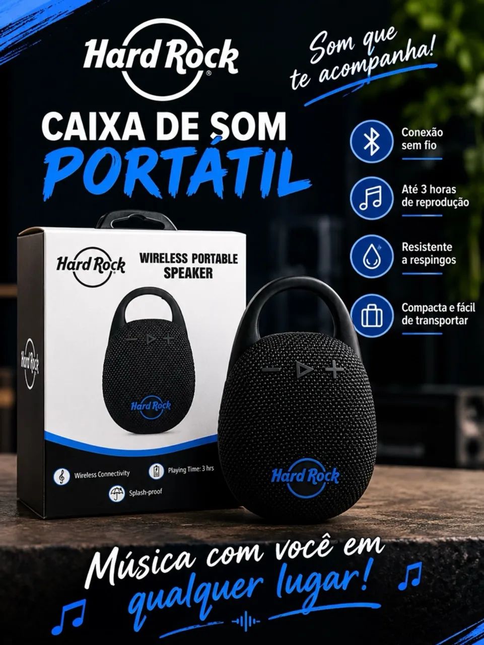 Caixinha de som via Bluetooth 