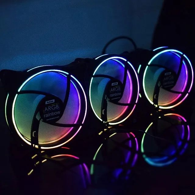 Kit 3 Fans Cooler Argb + Controle e Controladora Kmex Aasa *ENTREGA GRÁTIS* - Foto 2