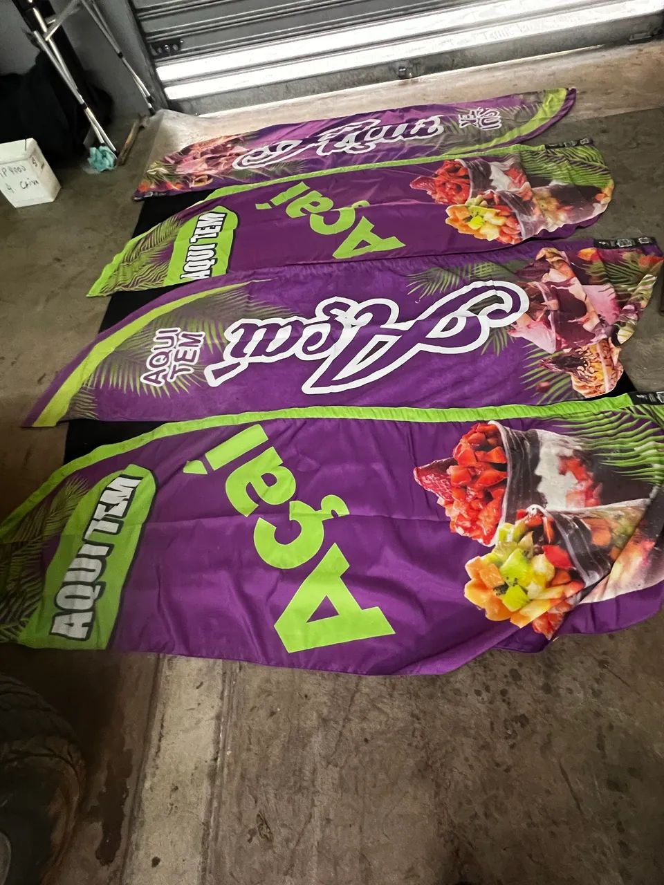Wind banner açaí - Wind banner completo- Wind banner tecido,haste e base - Foto 3