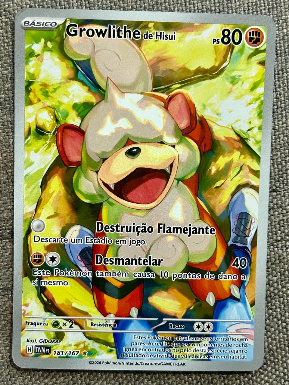 Carta Pokémon Growlithe de Hisui