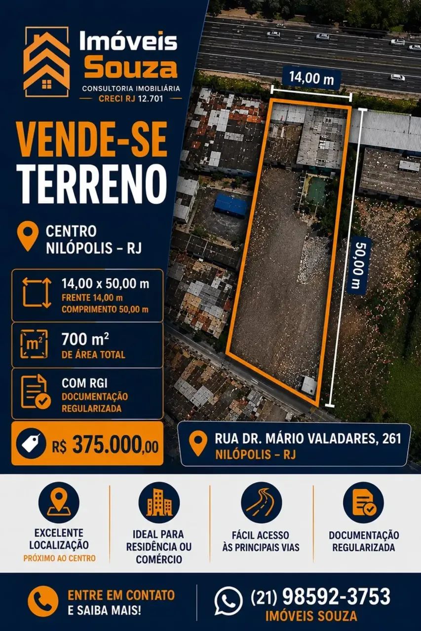 TERRENO 14,00 X 50,00 mts2 Centro - Nilópolis - RJ - Foto 3