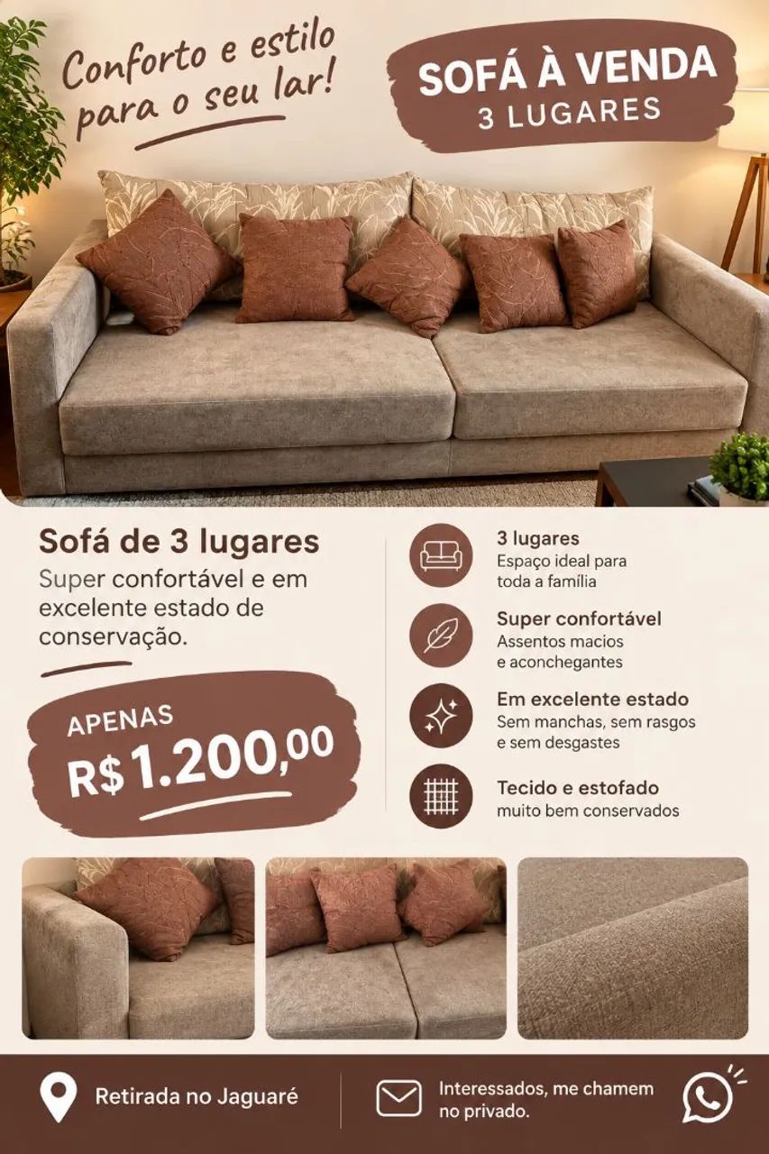Sofá 3 lugares 