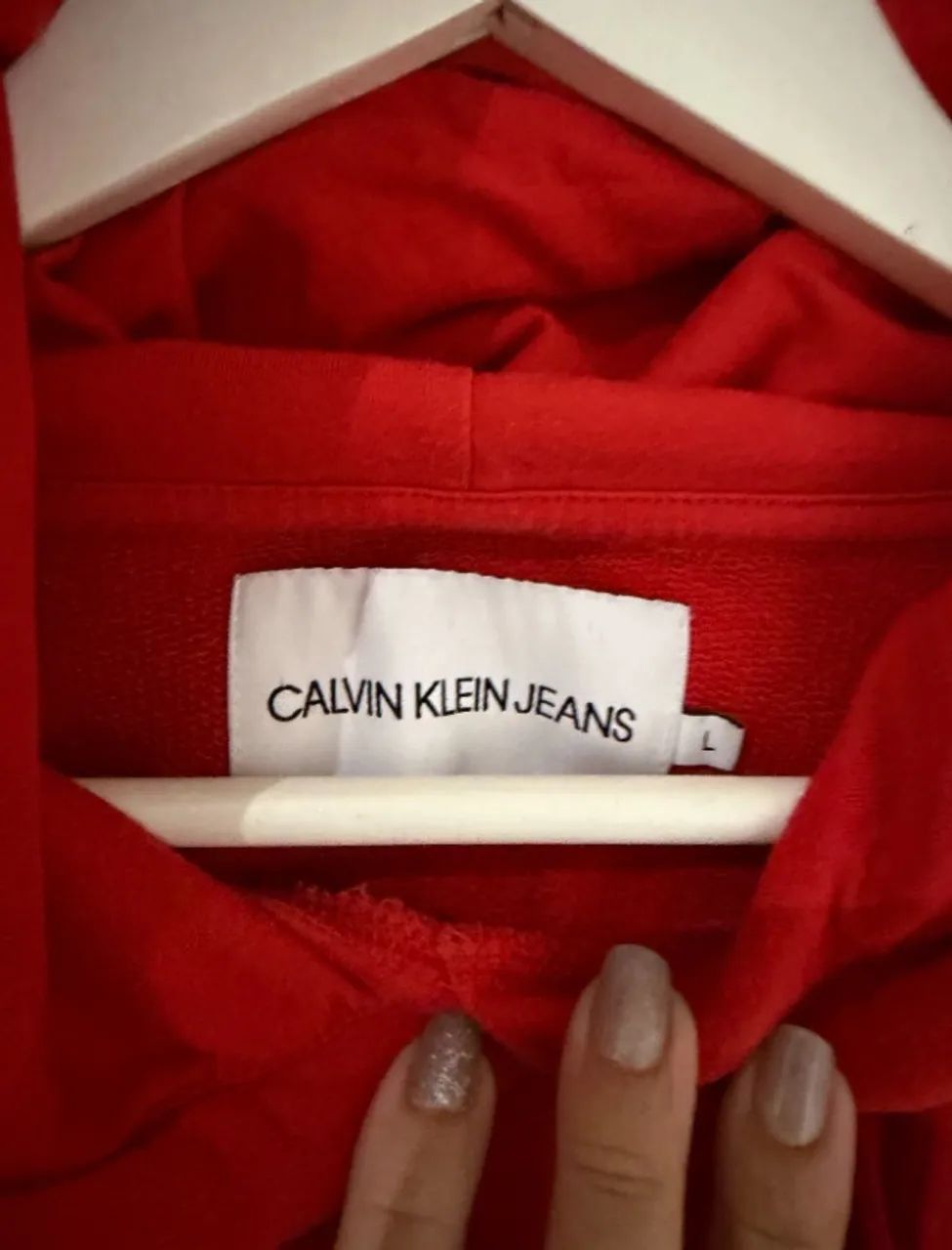 Moletom calvin klein jeans cropped vermelho - Foto 4