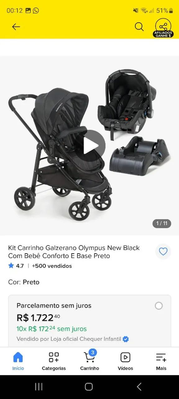 Vendo carrinho galzerano olympus+ bebe conforto + base  - Foto 2
