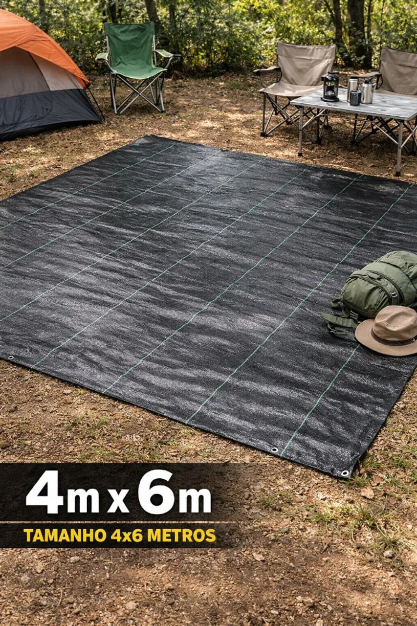 Rafia De Solo 4x6 Permeavel Lavavel Proteção E Acampamento - Foto 2