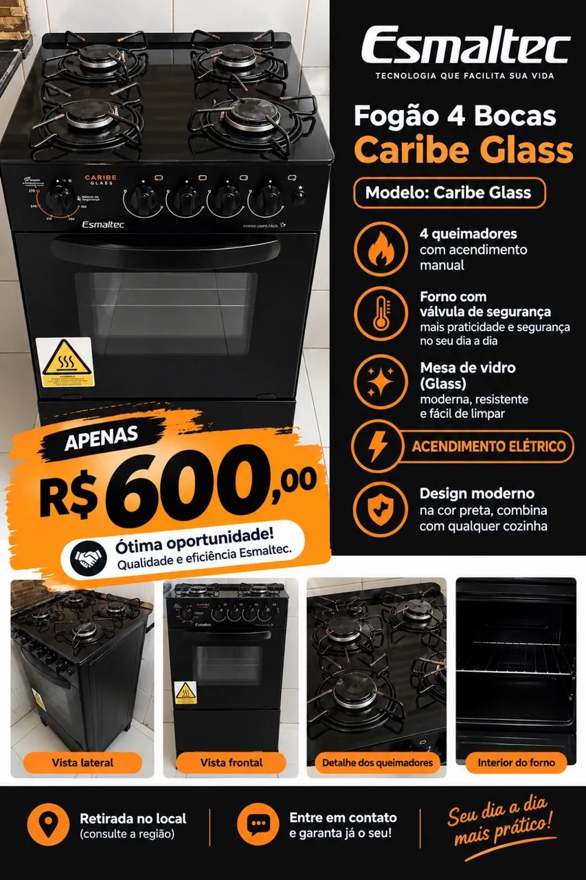 Fogão smaltec 