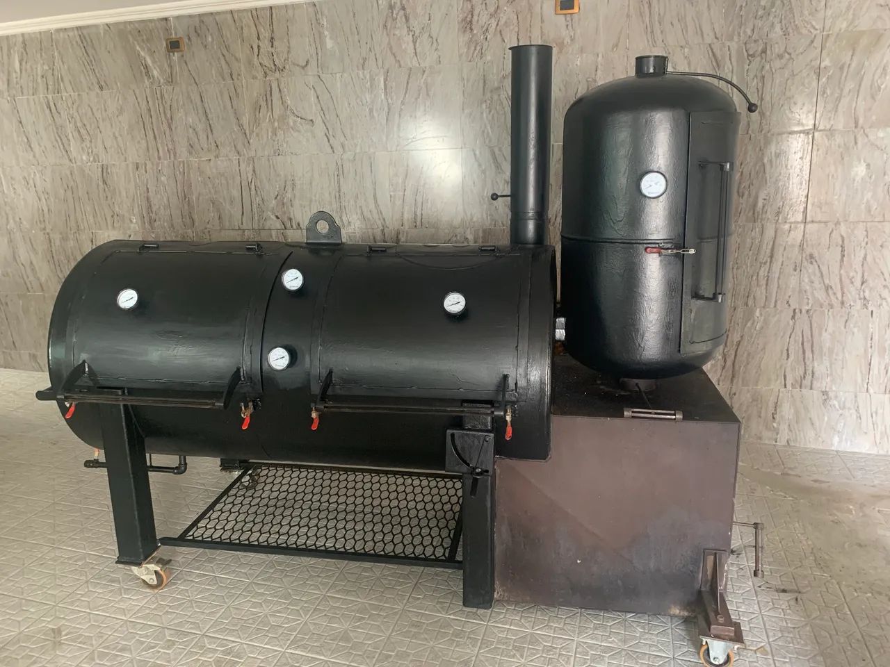 DEFUMADORA PIT SMOKER BBQ ( REVERSE FLOW ) 