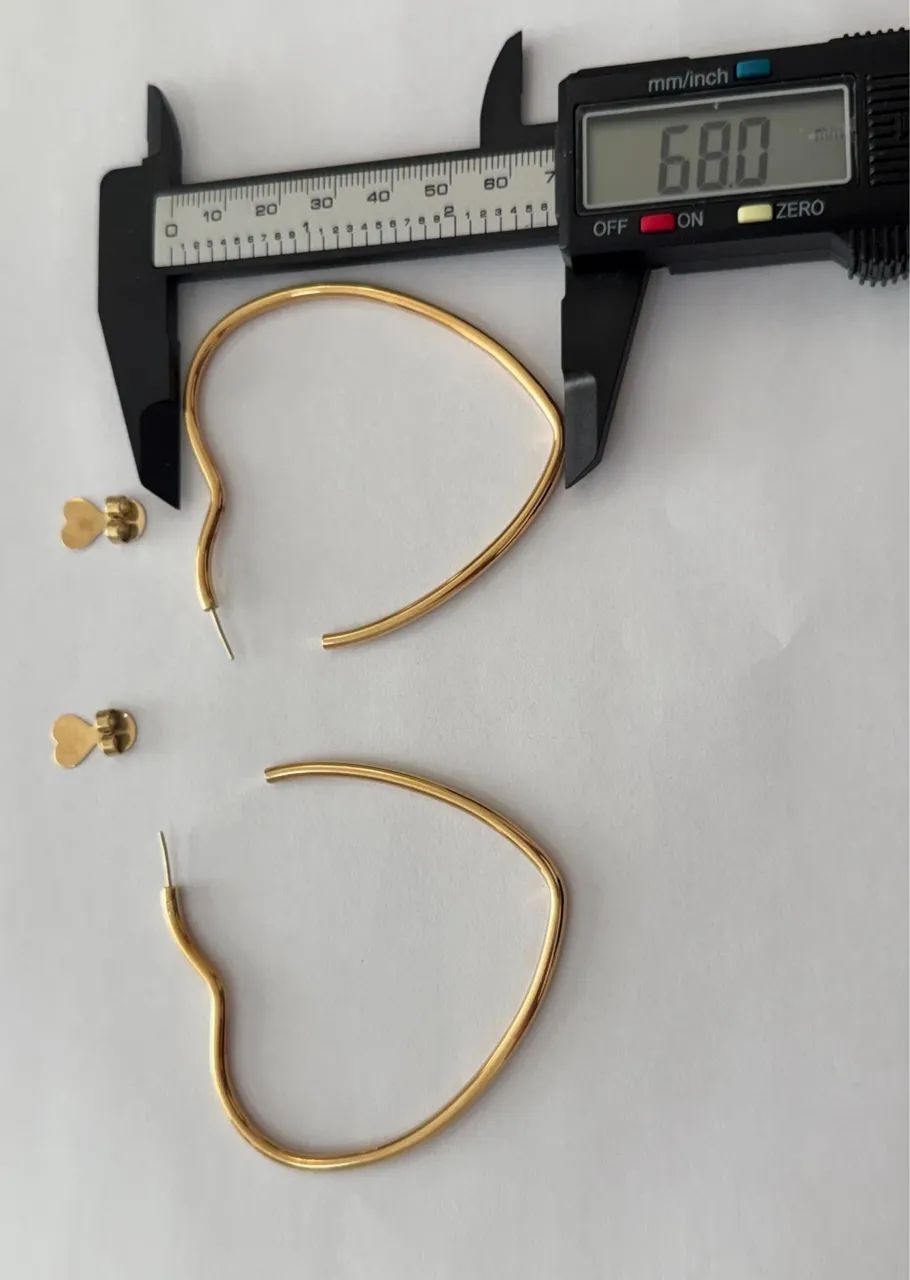 Argola Coração Grande em Ouro 18k - 10.7gramas - Foto 4