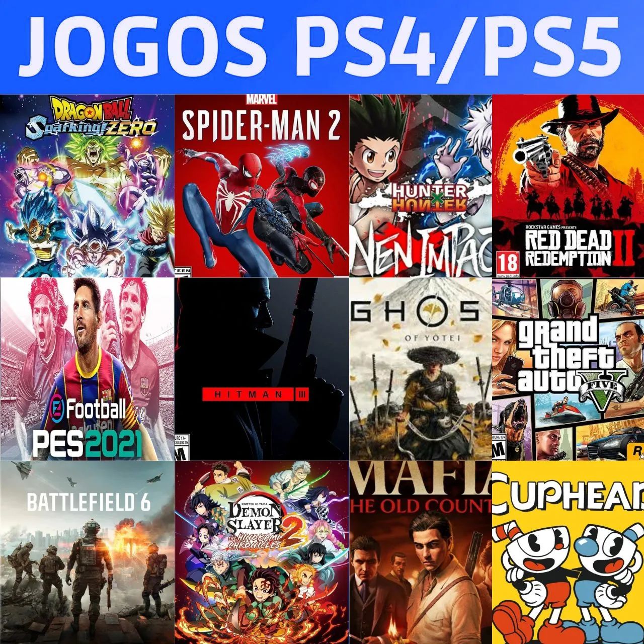 Jogos ps4 e ps5 