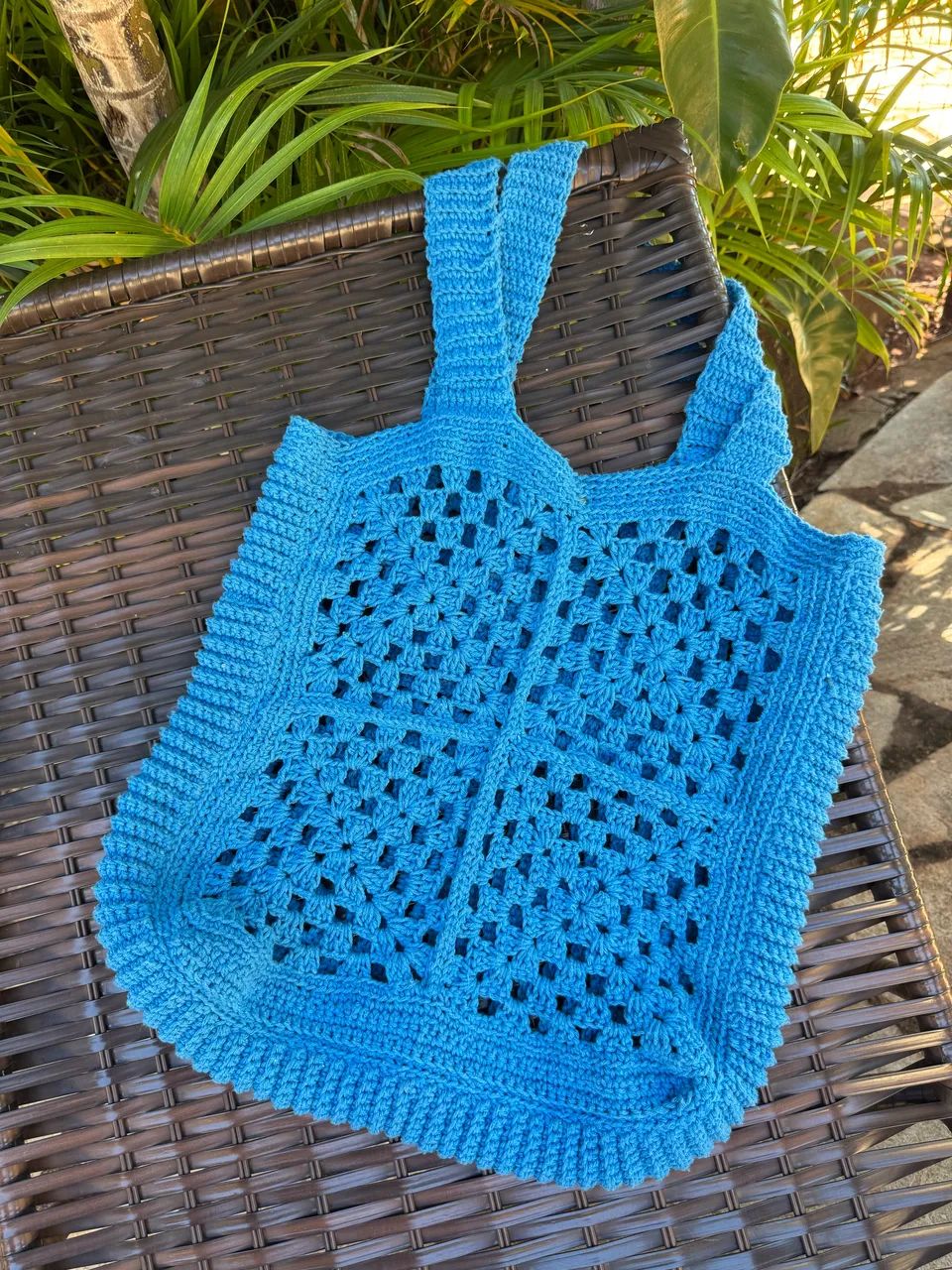 Bolsa Ecobag artesanal em crochê 