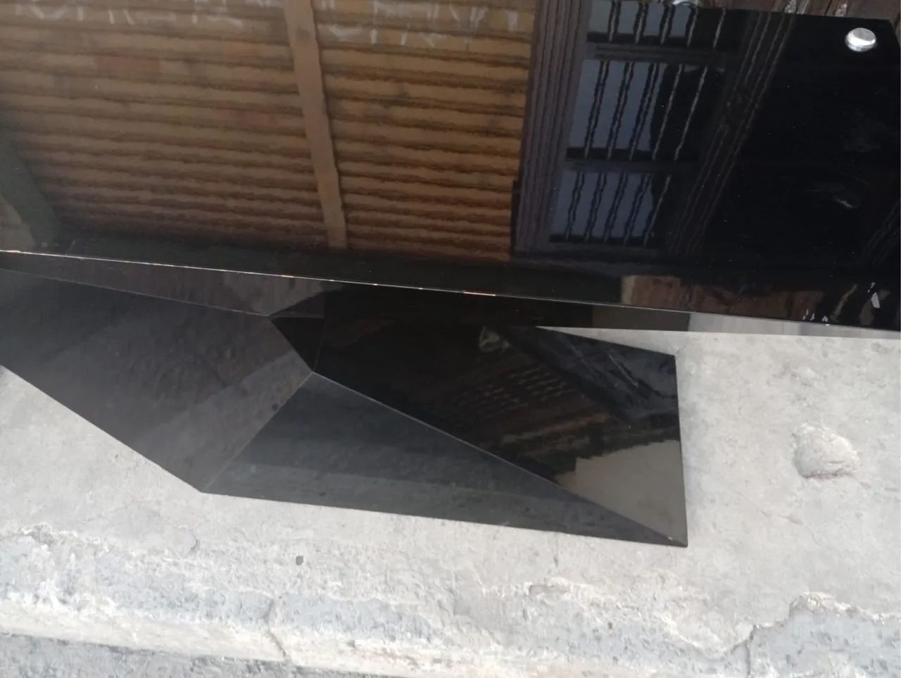 Mesa escritório escolar preto com brilho em madeira  - Foto 3