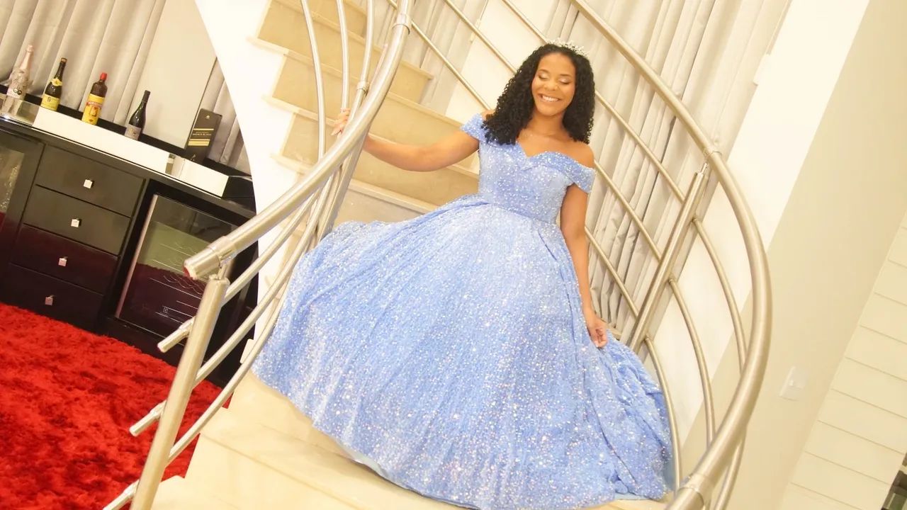 Vestido Debutante Azul Bebe - Perfeito - Foto 3