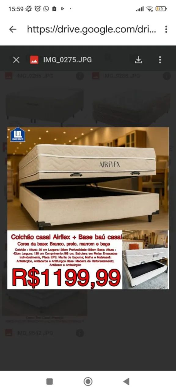 Cama box baú+ colchão casal de molas 
