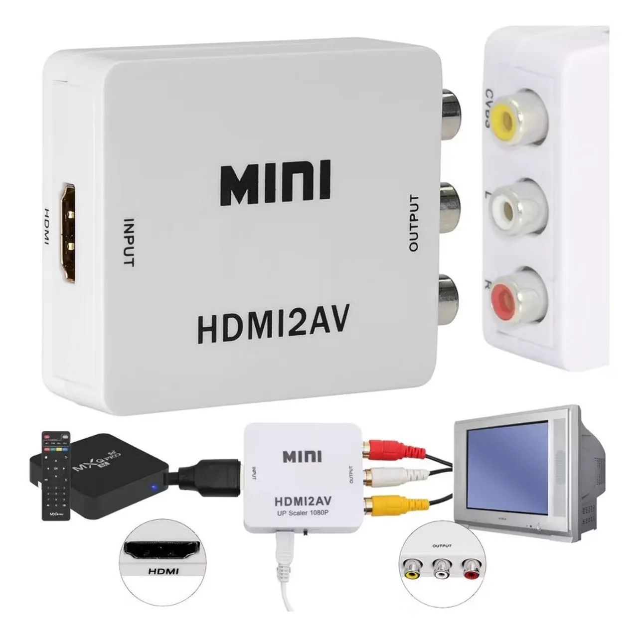 Conversor Adaptador HDMI para AV 3 RCA Full HD 1080p !!