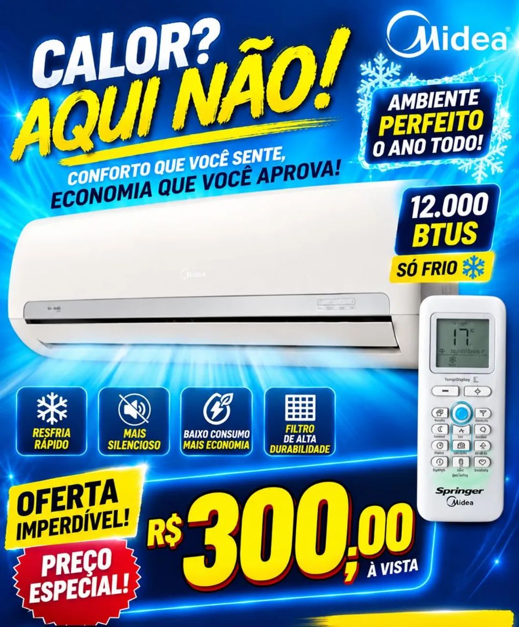 Ar condicionado Midea 12.000 BTUS