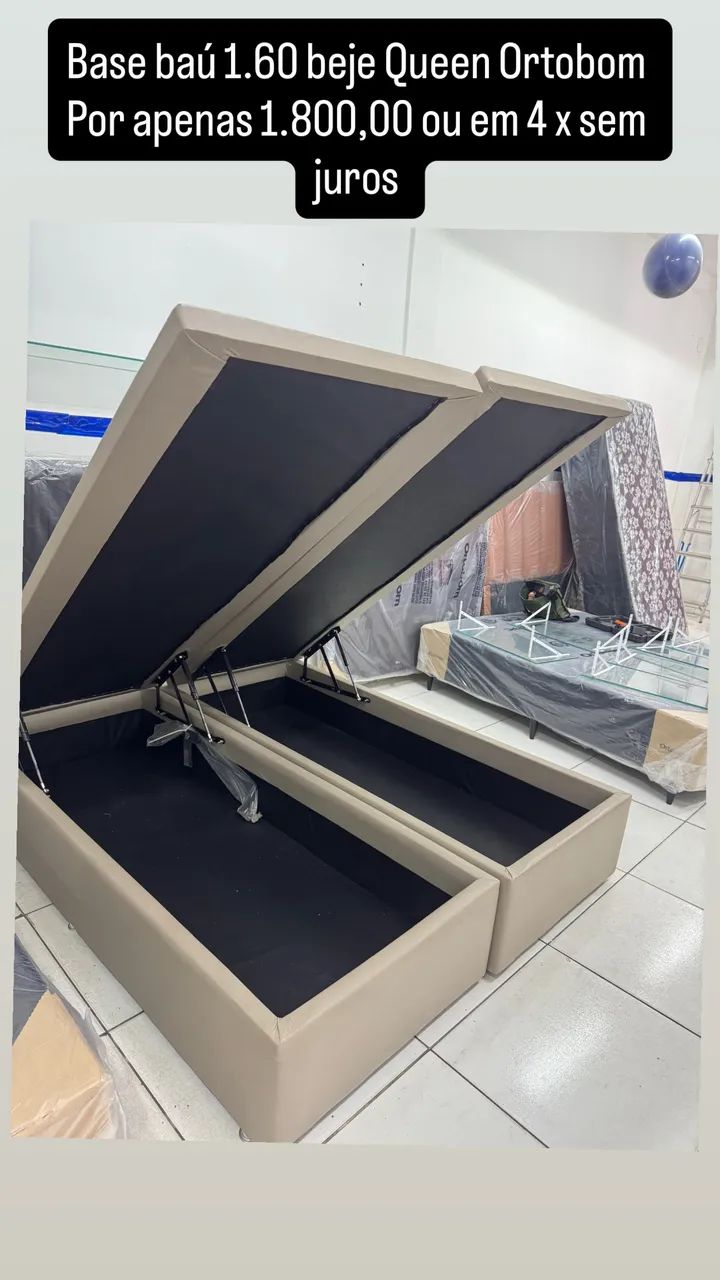 Base baú 1.60 Queen da Ortobom nova de loja 