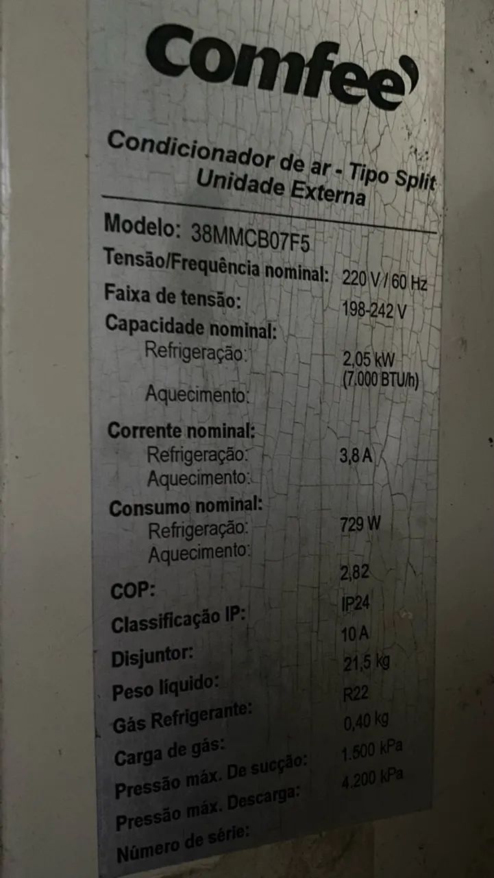 AR-CONDICIONADO SPLIT COMFEE 7.000 BTUs - 220V - Foto 3