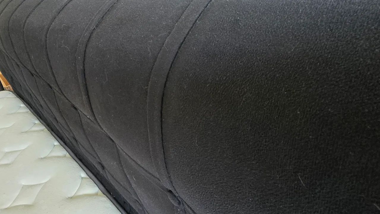 Cabeceira de Cama King Preta - Tecido Macio - Foto 4