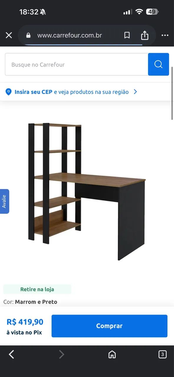 Mesa escrivaninha com prateleiras  - Foto 5