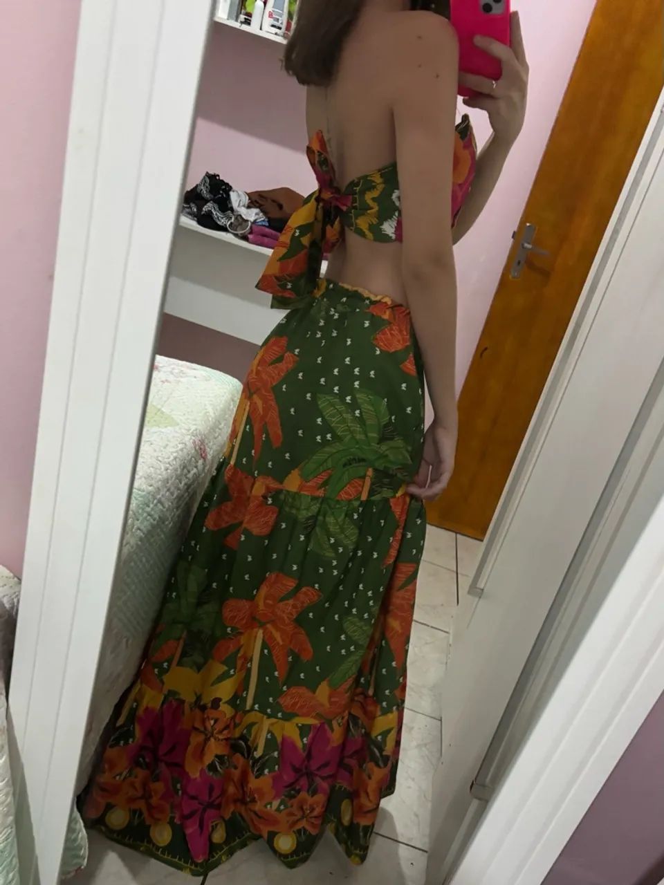 Conjunto de cropped e saia longa - Foto 3