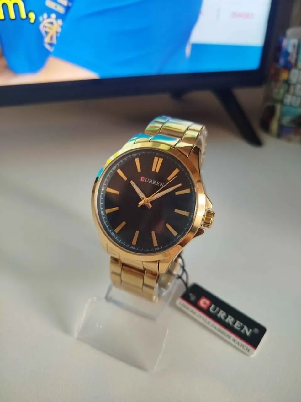Relógio Dourado com Azul Curren - Foto 3
