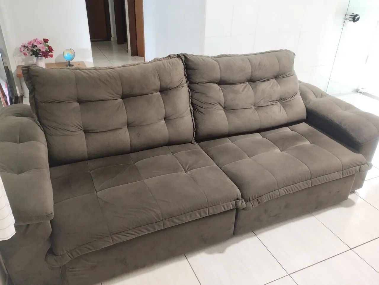 Sofá retrátil reclinável 2,50m x 1,13m com molas - Foto 4