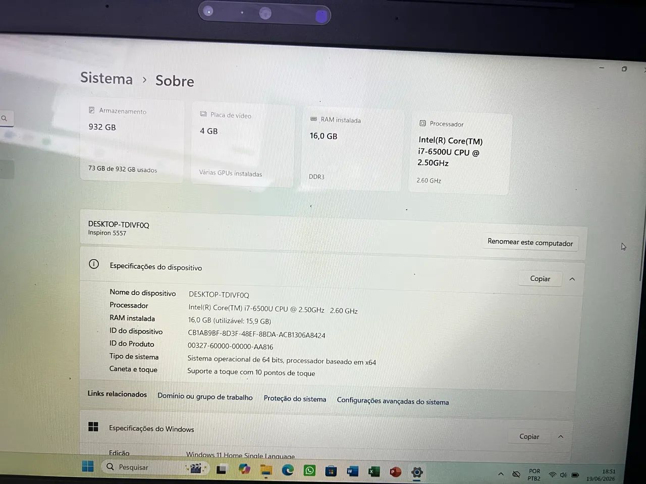 Notebook dell inspiron 15 5557 - Foto 2