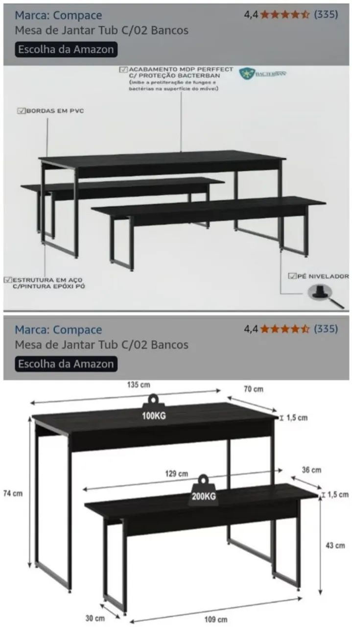 Mesa com 2 bancos  - Foto 2